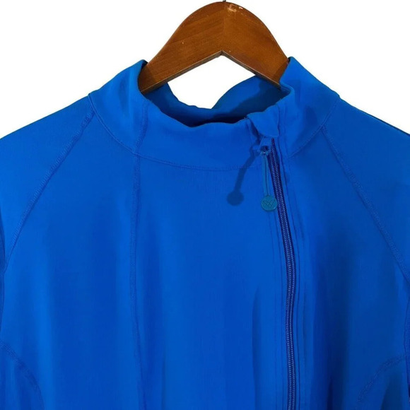 LIVI Active Blue Full Zip Athletic Top Plus Size 18/20 Pockets Finger Hole Loops - Picture 3 of 6